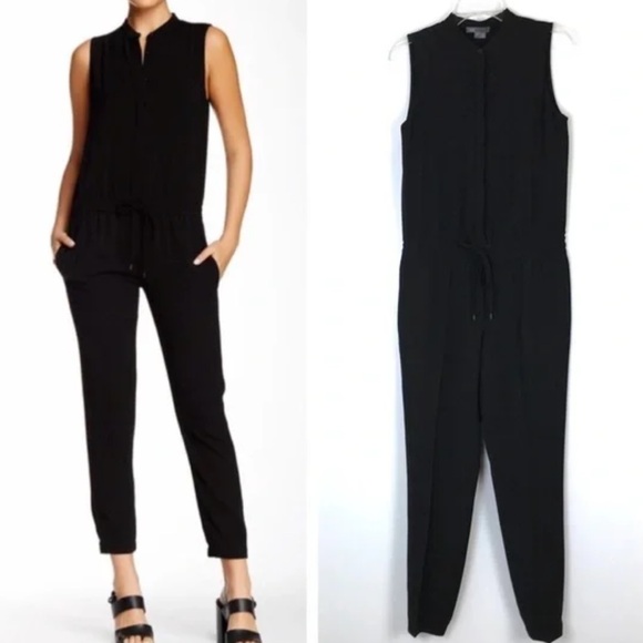 Vince woman’s black silk sleeveless jumpsuit - Picture 1 of 14